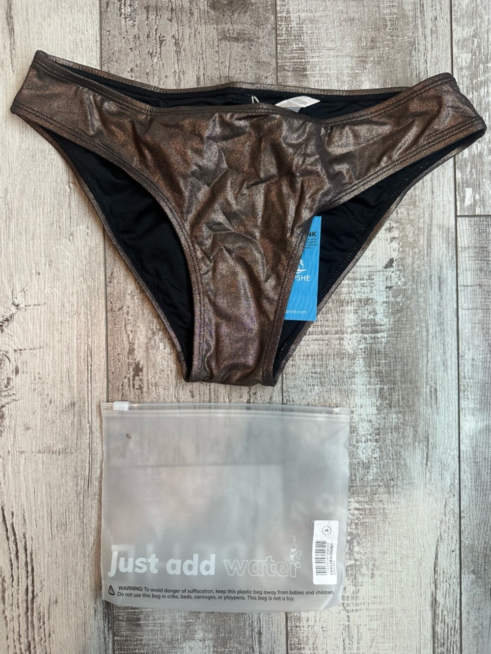 CUPSHE Metallic Bronze Bikini Bottoms